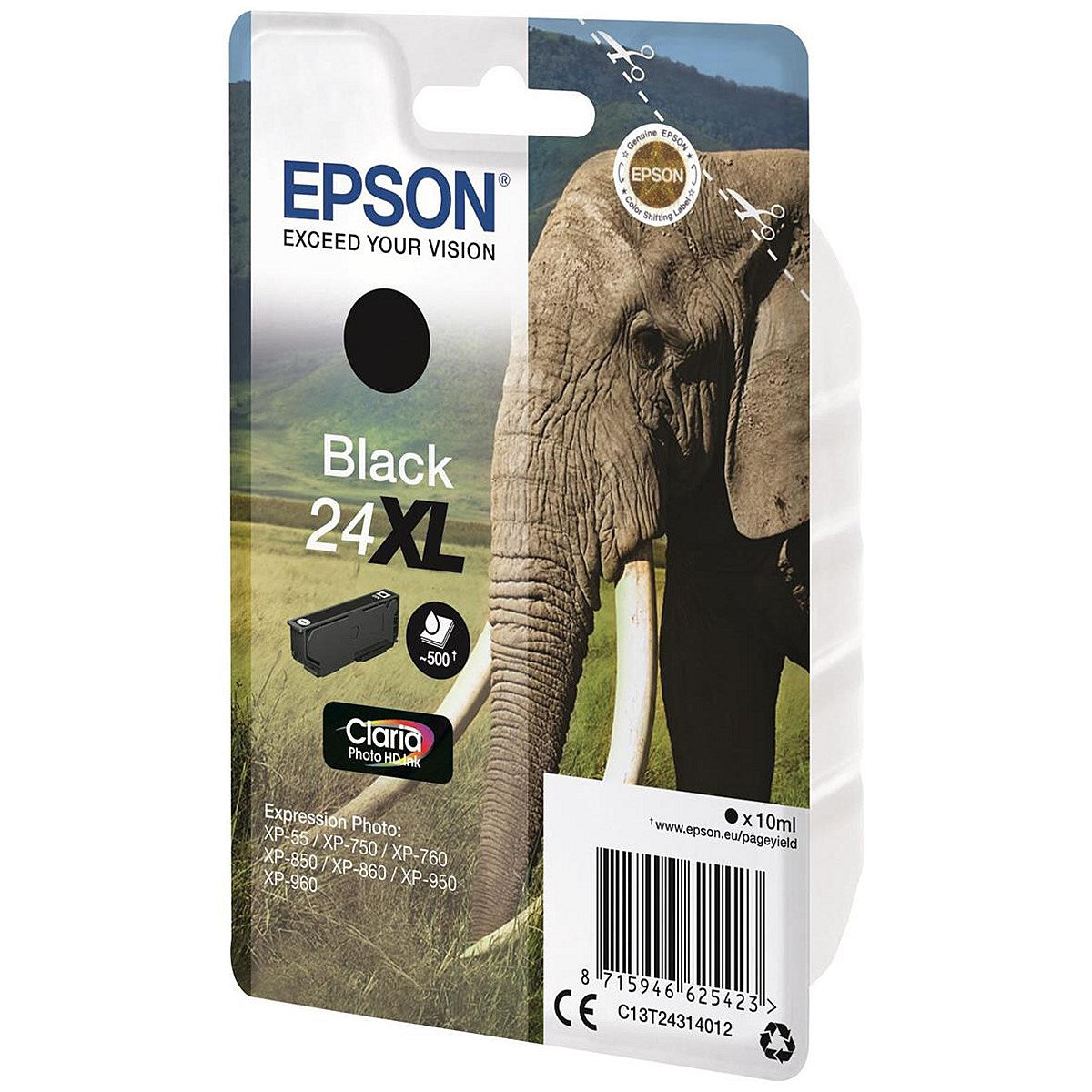 Epson 24XL Elephant Claria Photo HD Ink Cartridge High Yield Black C13T24314012