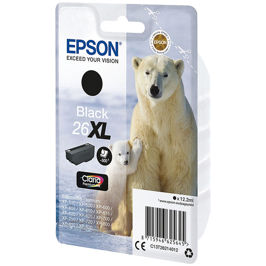 Epson 26XL Polar Bear Ink Cartridge High Yield Black C13T26214012