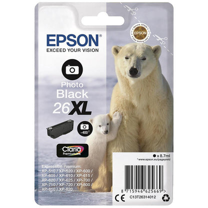 Epson 26XL Polar Bear Ink Cartridge High Yield Photo Black C13T26314012