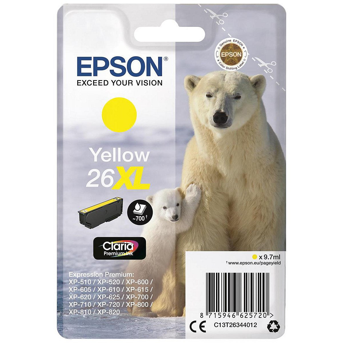 Epson 26XL Yellow Inkjet Cartridge C13T26344012