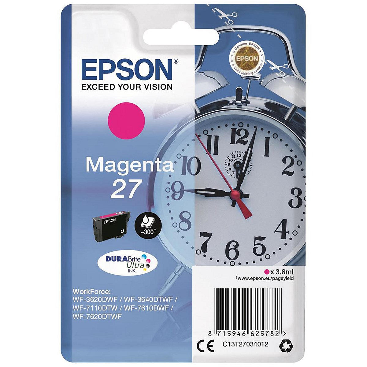 Epson 27 Inkjet Cartridge Alarm Clock Magenta