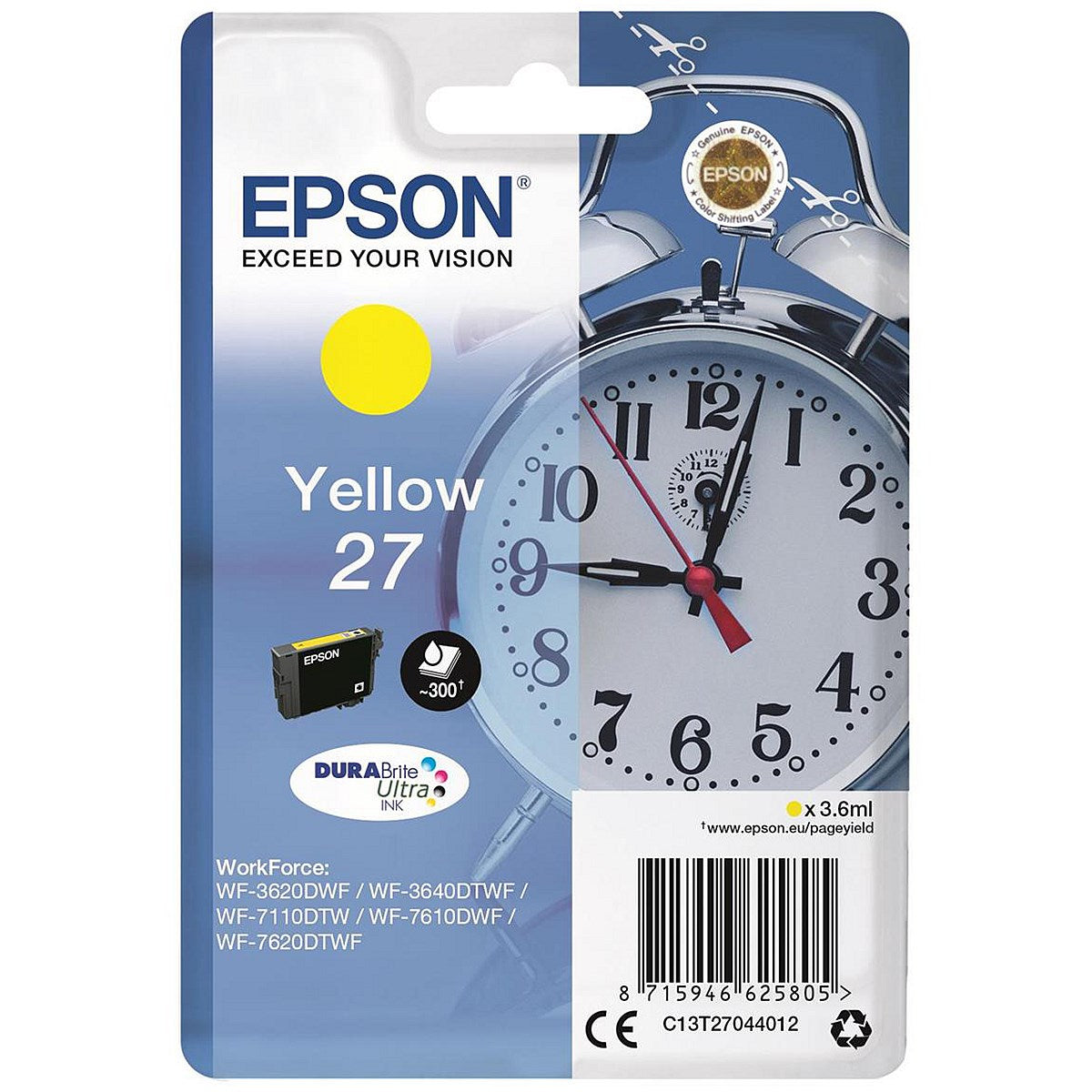 Epson 27 Inkjet Cartridge Alarm Clock Yellow