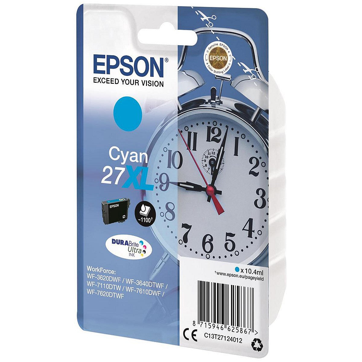 Epson 27XL Cyan High Yield Inkjet Cartridge