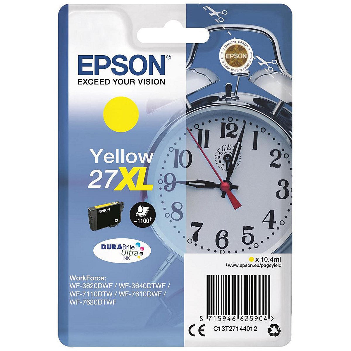 Epson 27XL Yellow High Yield Inkjet Cartridge C13T27144012