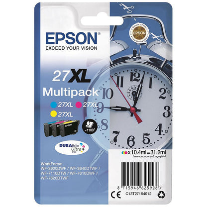 Epson 27XL High Yield Inkjet Cartridge Colour Multipack, 3 cartridges, Cyan, Magenta and Yellow