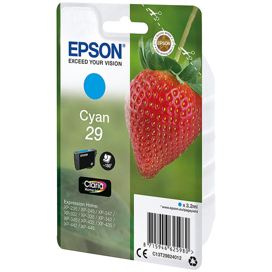 Epson 29 Strawberry Claria Home Ink Cartridge Cyan C13T29824012
