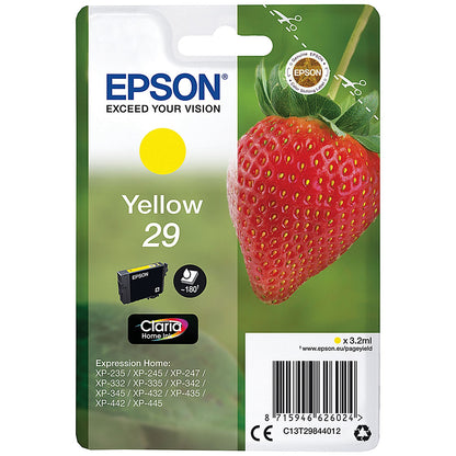 Epson 29 Strawberry Claria Home Ink Cartridge Yellow C13T29844012