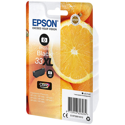 Epson 33XL Oranges Ink Cartridge High Yield Photo Black C13T33614012