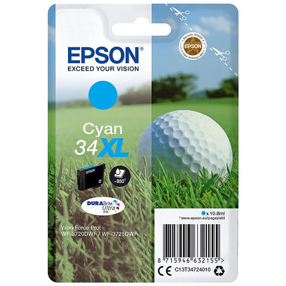Epson DURABrite 34XL Ultra Cyan High Yield Ink Cartridge