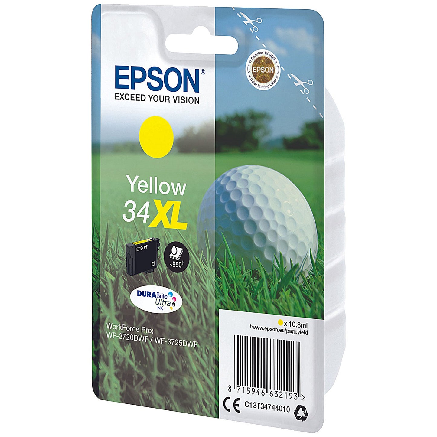 Epson DURABrite 34XL Ultra Yellow High Yield Ink Cartridge
