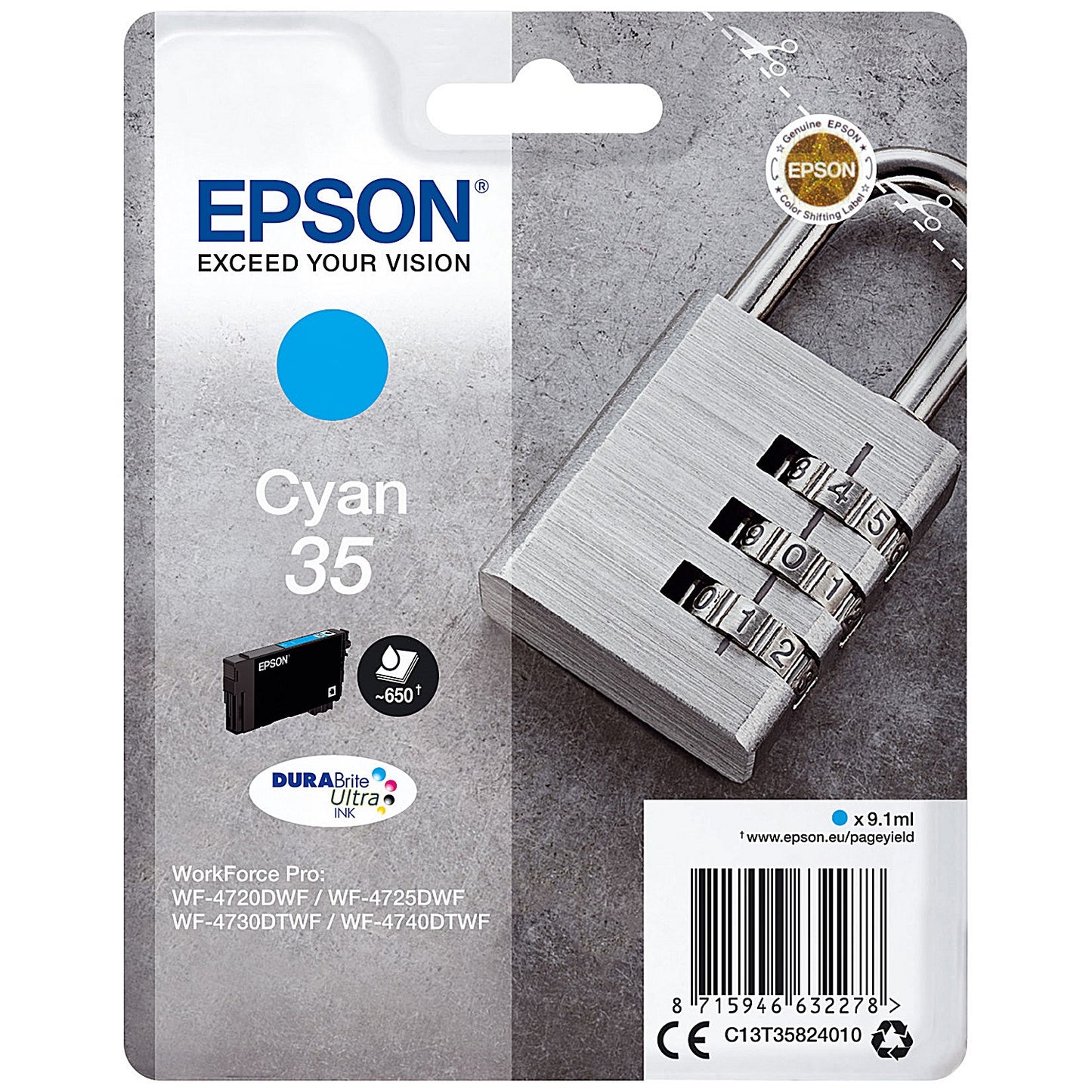 Epson DURABrite 35 Ultra Cyan Ink Cartridge