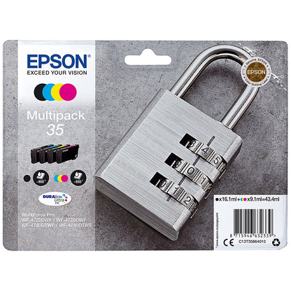 Epson 35 DURABrite 4 Colour Multipack, Black, Cyan, Yellow and Magenta