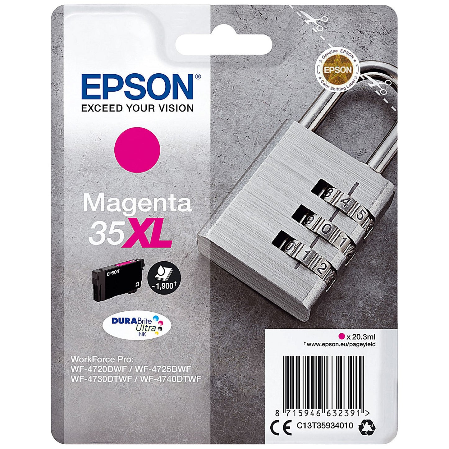 Epson DURABrite 35XL Ultra Magenta High Yield Ink Cartridge