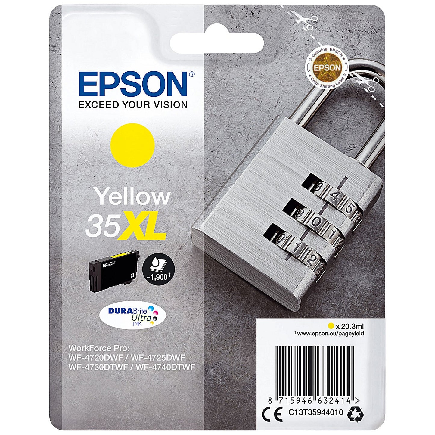 Epson DURABrite 35XL Ultra Yellow High Yield Ink Cartridge