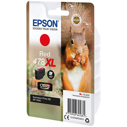 Epson 478XL Squirrel Claria Photo HD Ink Cartridge High Yield Red C13T04F54010