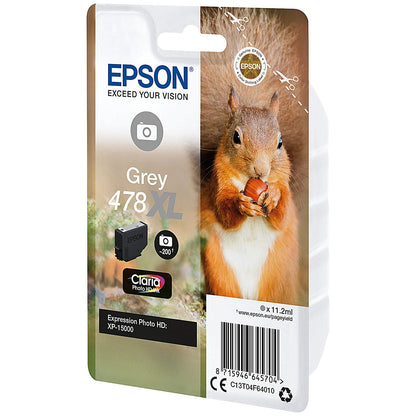 Epson 478XL Squirrel Claria Photo HD Ink Cartridge High Yield Grey C13T04F64010
