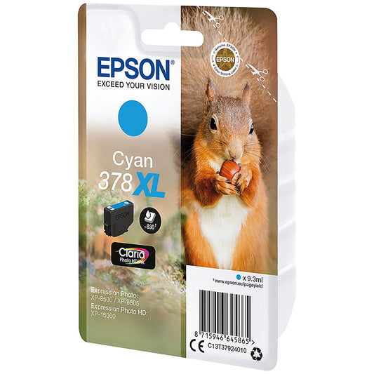 Epson 378XL Squirrel Ink Cartridge High Yield Cyan C13T37924010