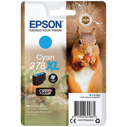 Epson 378XL Squirrel Ink Cartridge High Yield Cyan C13T37924010