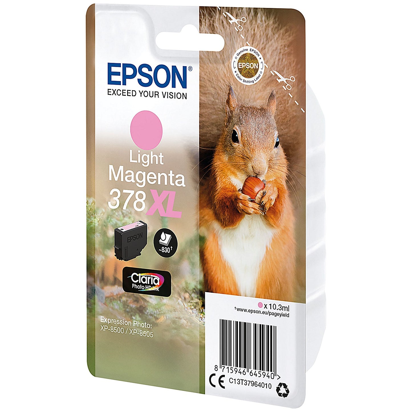 Epson 378XL Squirrel Ink Cartridge High Yield Light Magenta C13T37964010