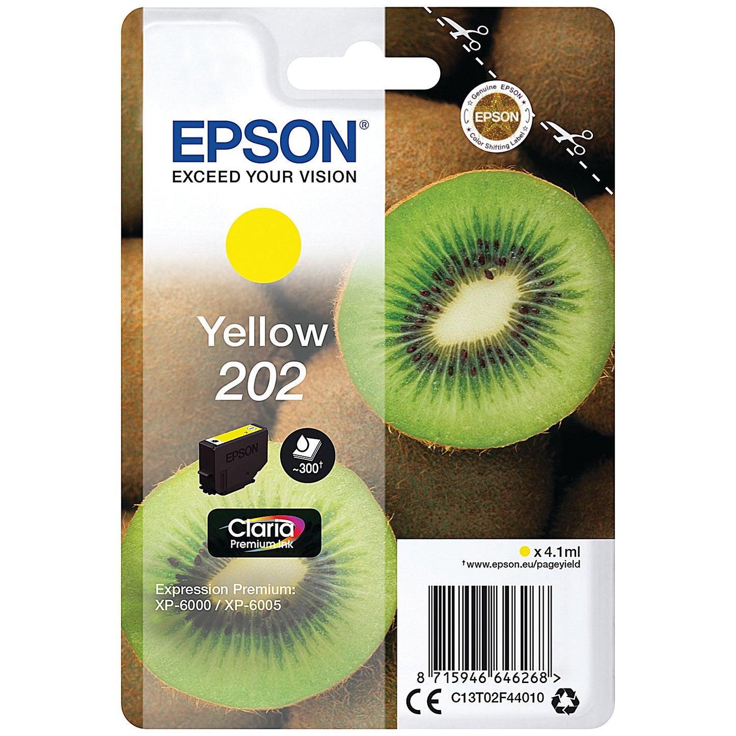 Epson 202 Kiwi Claria Premium Ink Cartridge Yellow C13T02F44010