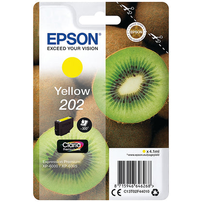 Epson 202 Kiwi Claria Premium Ink Cartridge Yellow C13T02F44010