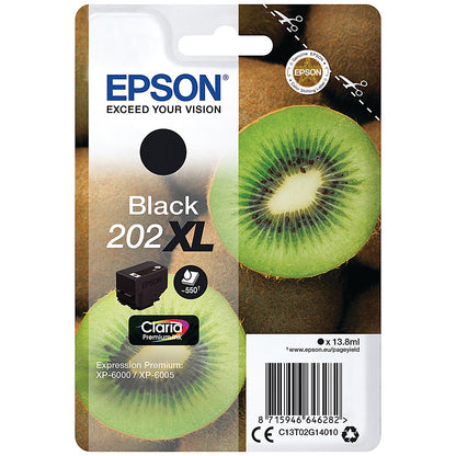 Epson 202XL Kiwi Claria Premium Ink Cartridge High Yield Black C13T02G14010