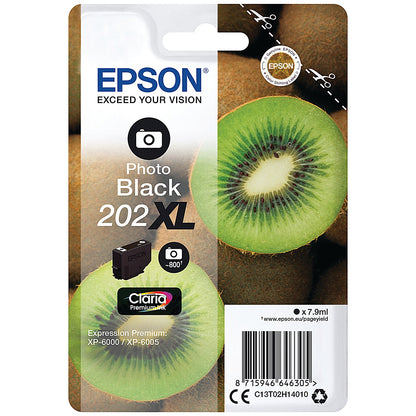 Epson 202XL Kiwi Claria Premium Ink Cartridge High Yield Photo Black C13T02H14010