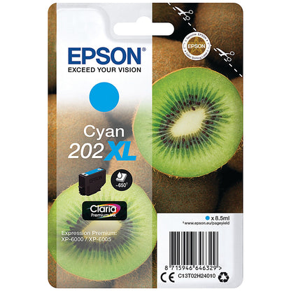 Epson 202XL Kiwi Claria Premium Ink Cartridge High Yield Cyan C13T02H24010