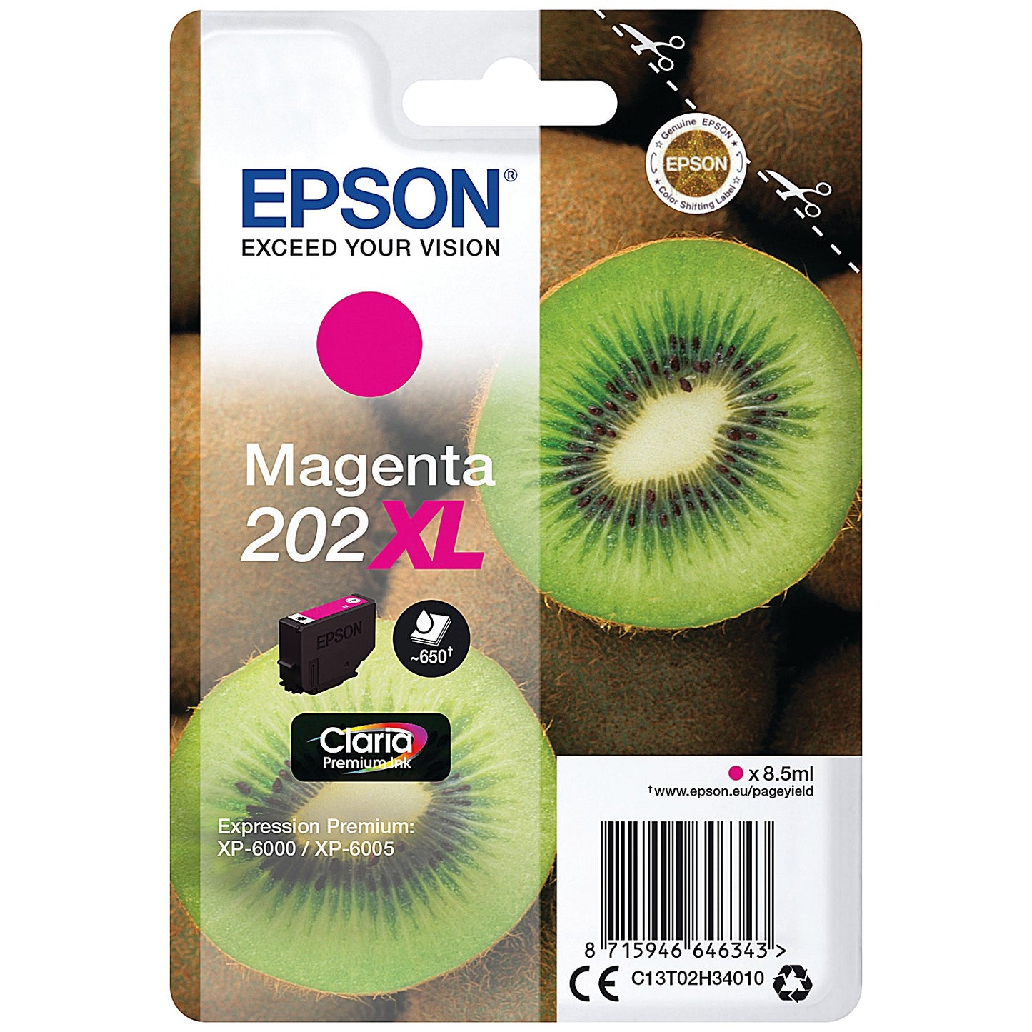 Epson 202XL Kiwi Claria Premium Ink Cartridge High Yield Magenta C13T02H34010