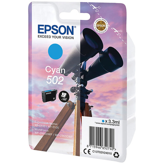 Epson 502 Binoculars Ink Cartridge Cyan C13T02V24010