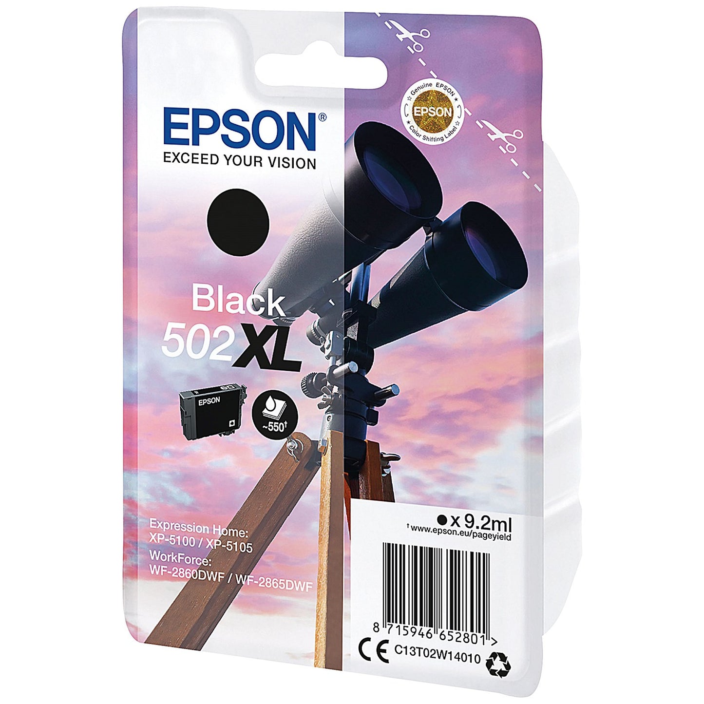 Epson 502XL Binoculars Ink Cartridge High Yield Black C13T02W14010