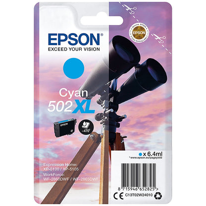 Epson 502XL Binoculars Ink Cartridge High Yield Cyan C13T02W24010 Easy2Order : EP65282