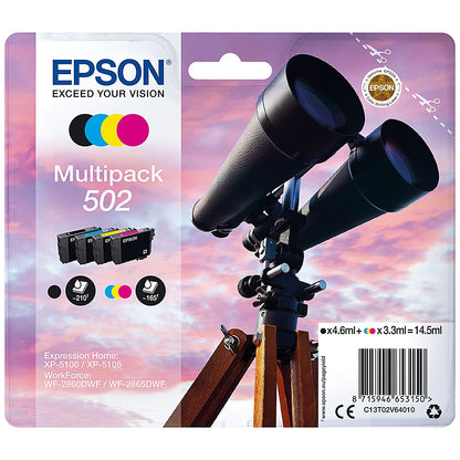 Epson 502 Binoculars Ink Cartridge CMYK Multipack C13T02V64010