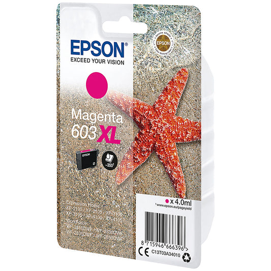 Epson 603XL Starfish Ink Cartridge High Yield Magenta C13T03A34010