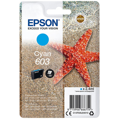 Epson 603 Starfish Ink Cartridge Cyan C13T03U24010