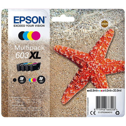 Epson 603XL Starfish Ink Cartridge High Yield CMYK Multipack C13T03A64010 Easy2Order : EP66820