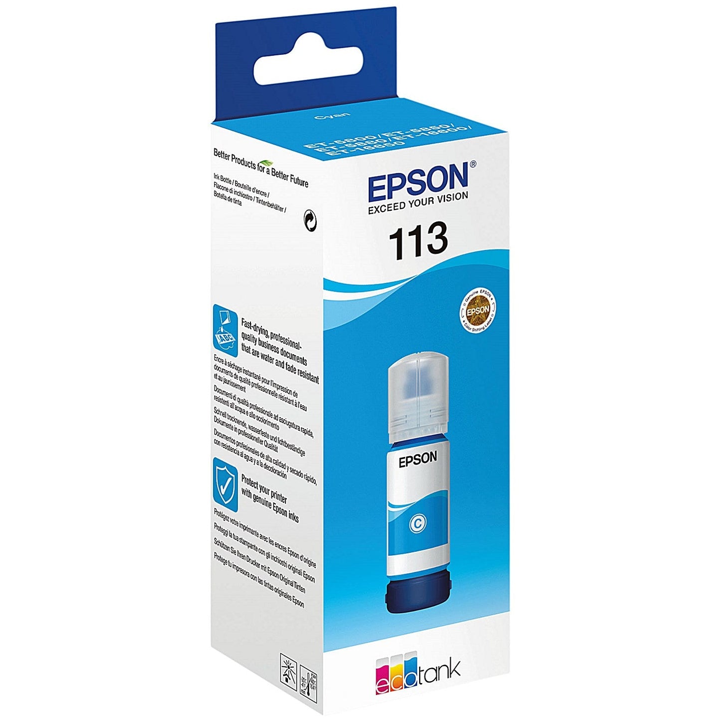 Epson 113 EcoTank Ink Bottle Pigment Cyan C13T06B240