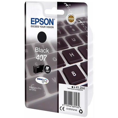 Epson 407 Keyboard DURABrite Ultra Ink Cartridge Black C13T07U140