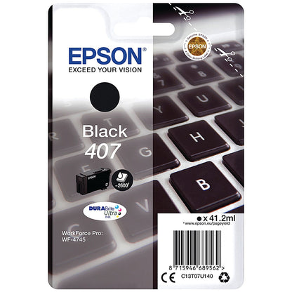 Epson 407 Keyboard DURABrite Ultra Ink Cartridge Black C13T07U140 Easy2Order : EP68956