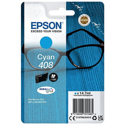 Epson 408 Glasses DURABrite Ultra Ink Cartridge Cyan C13T09J24010 Easy2Order : EP70158