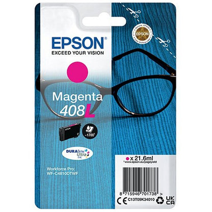 Epson 408L Glasses DURABrite Ultra Ink Cartridge High Yield Magenta C13T09K34010 Easy2Order : EP70173