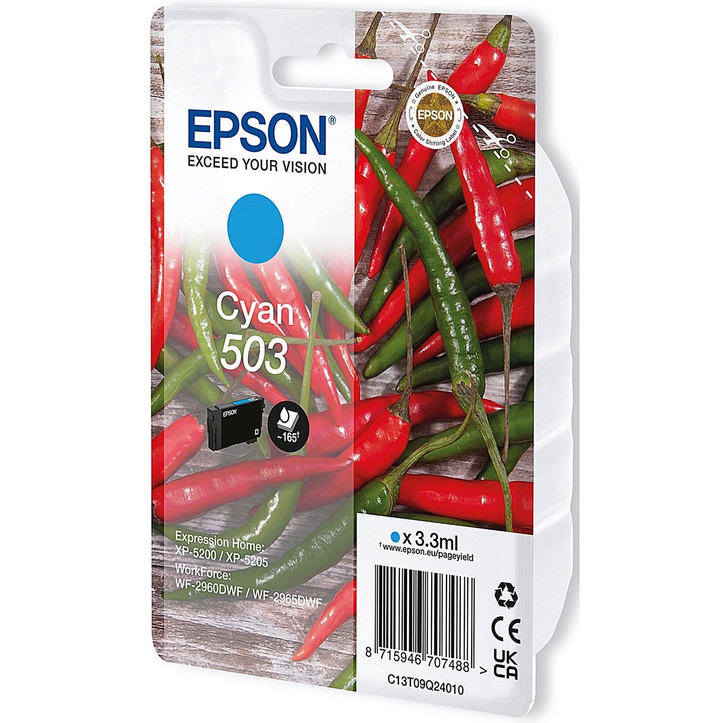 Epson 503 Chillies Ink Cartridge Cyan C13T09Q24010