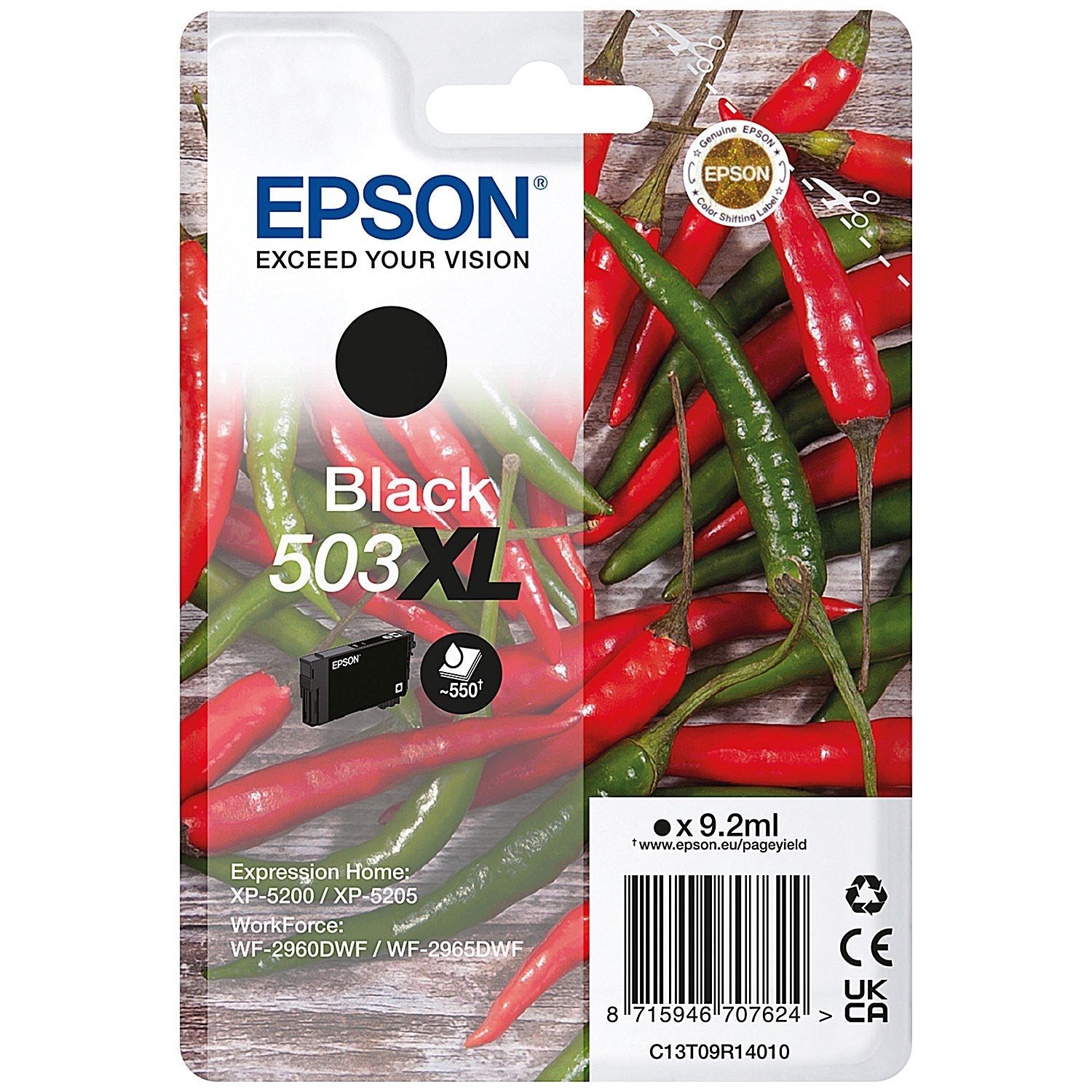 Epson 503XL Chillies Ink Cartridge High Yield Black C13T09R14010 Easy2Order : EP70762