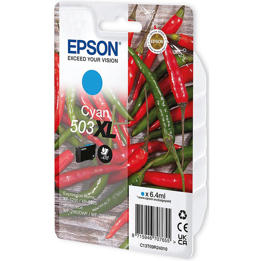Epson 503XL Chillies Ink Cartridge High Yield Cyan C13T09R24010