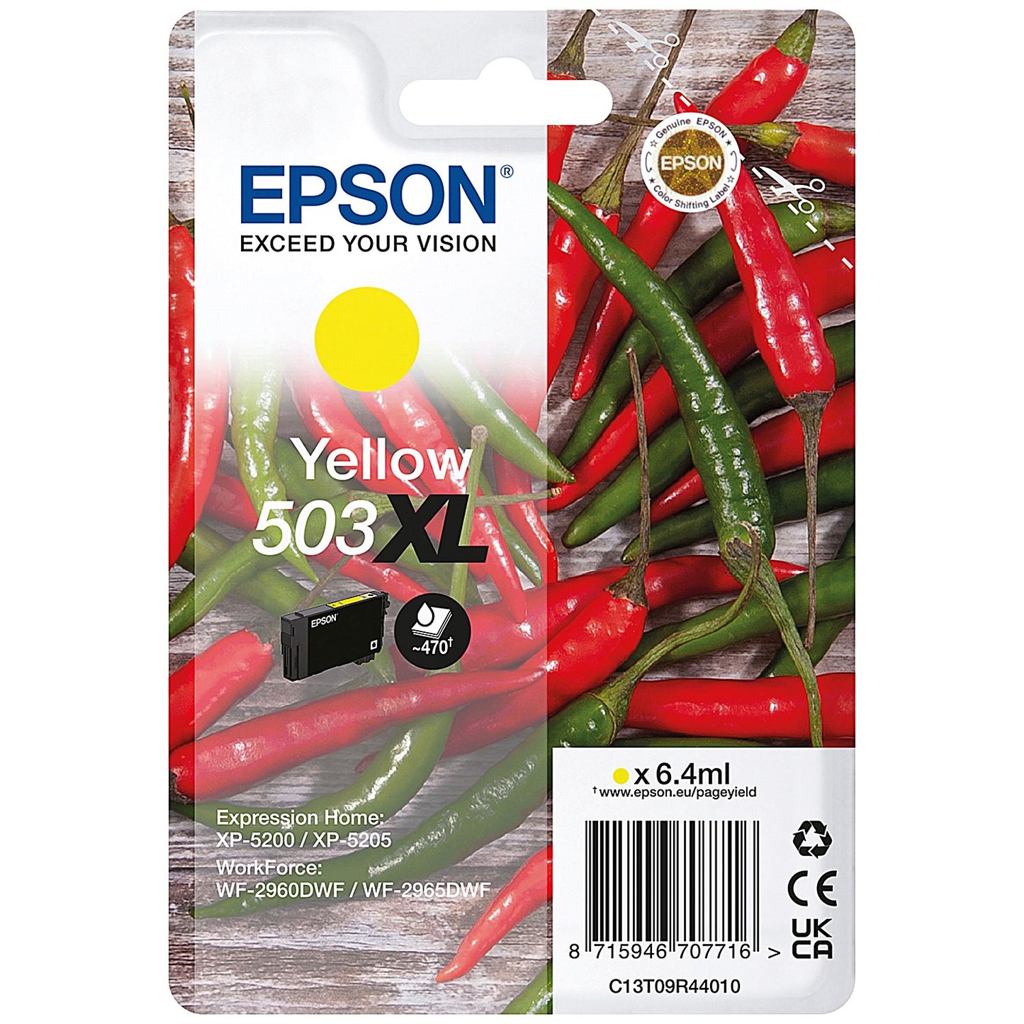 Epson 503XL Chillies Ink Cartridge High Yield Yellow C13T09R44010