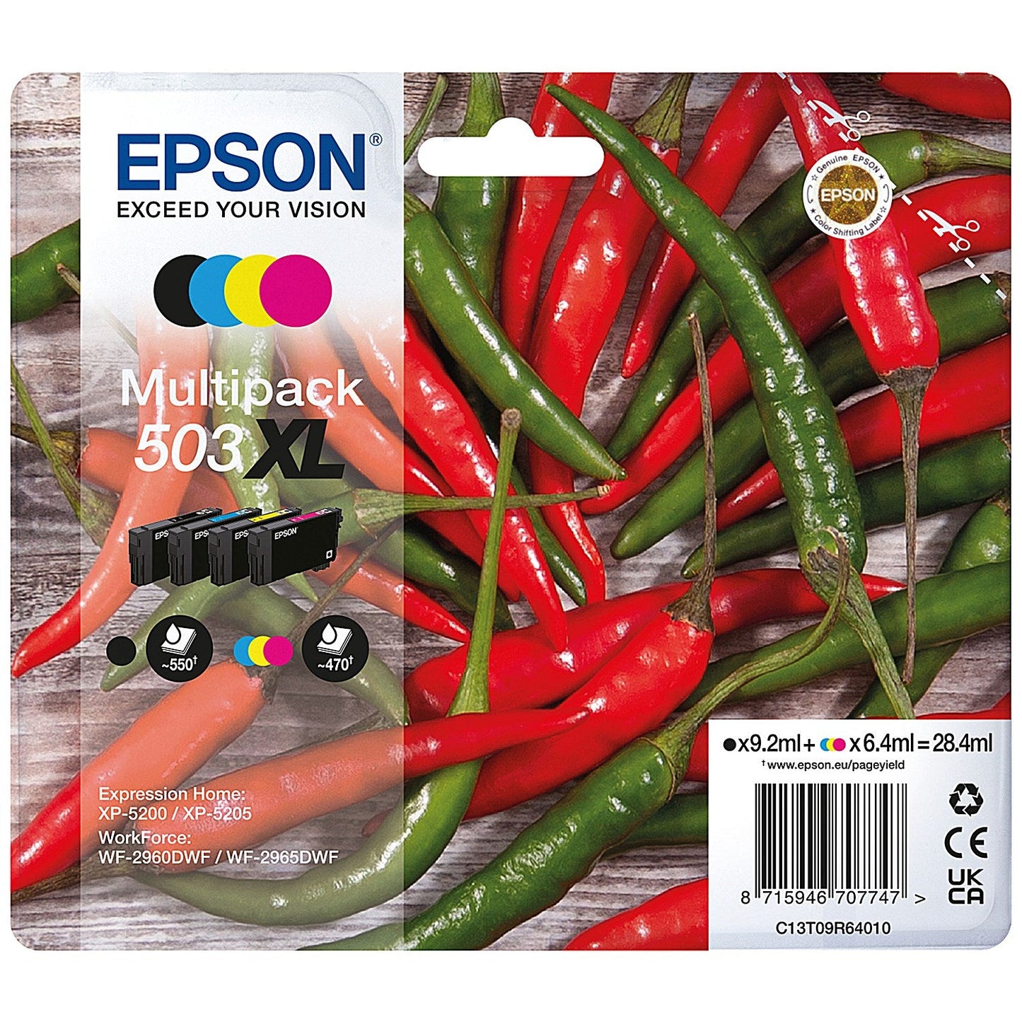 Epson 503XL Chillies Ink Cartridge High Yield CMYK C13T09R64010 Easy2Order : EP70774
