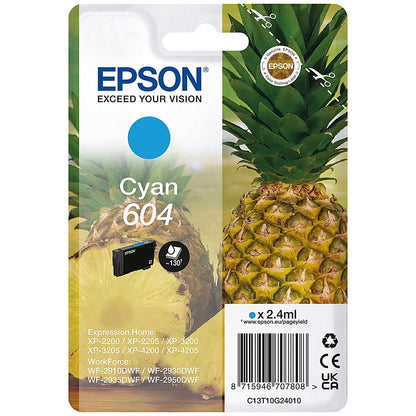 Epson 604 Pineapple Ink Cartridge Cyan C13T10G24010 Easy2Order : EP70780