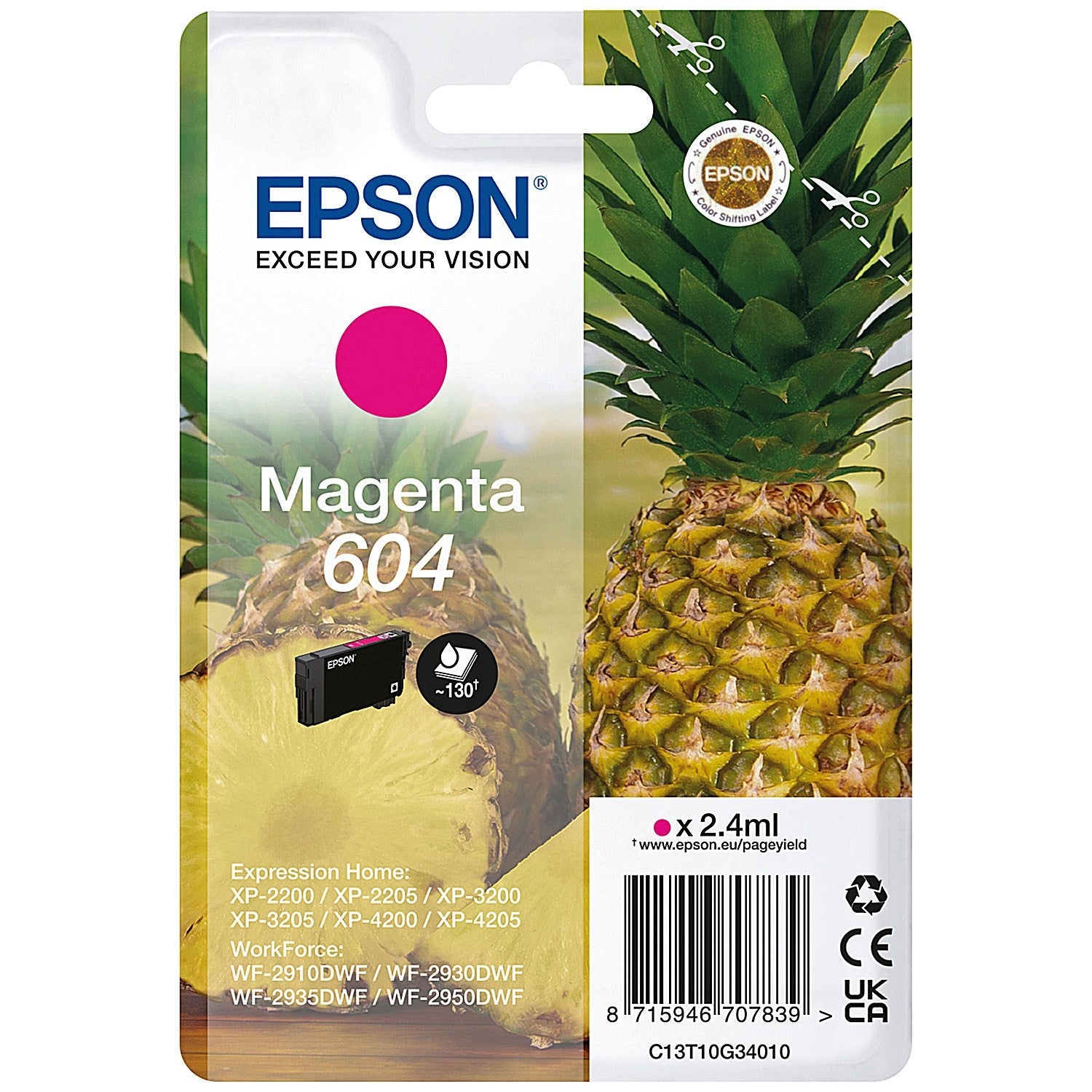 Epson 604 Pineapple Ink Cartridge Magenta C13T10G34010 Easy2Order : EP70783