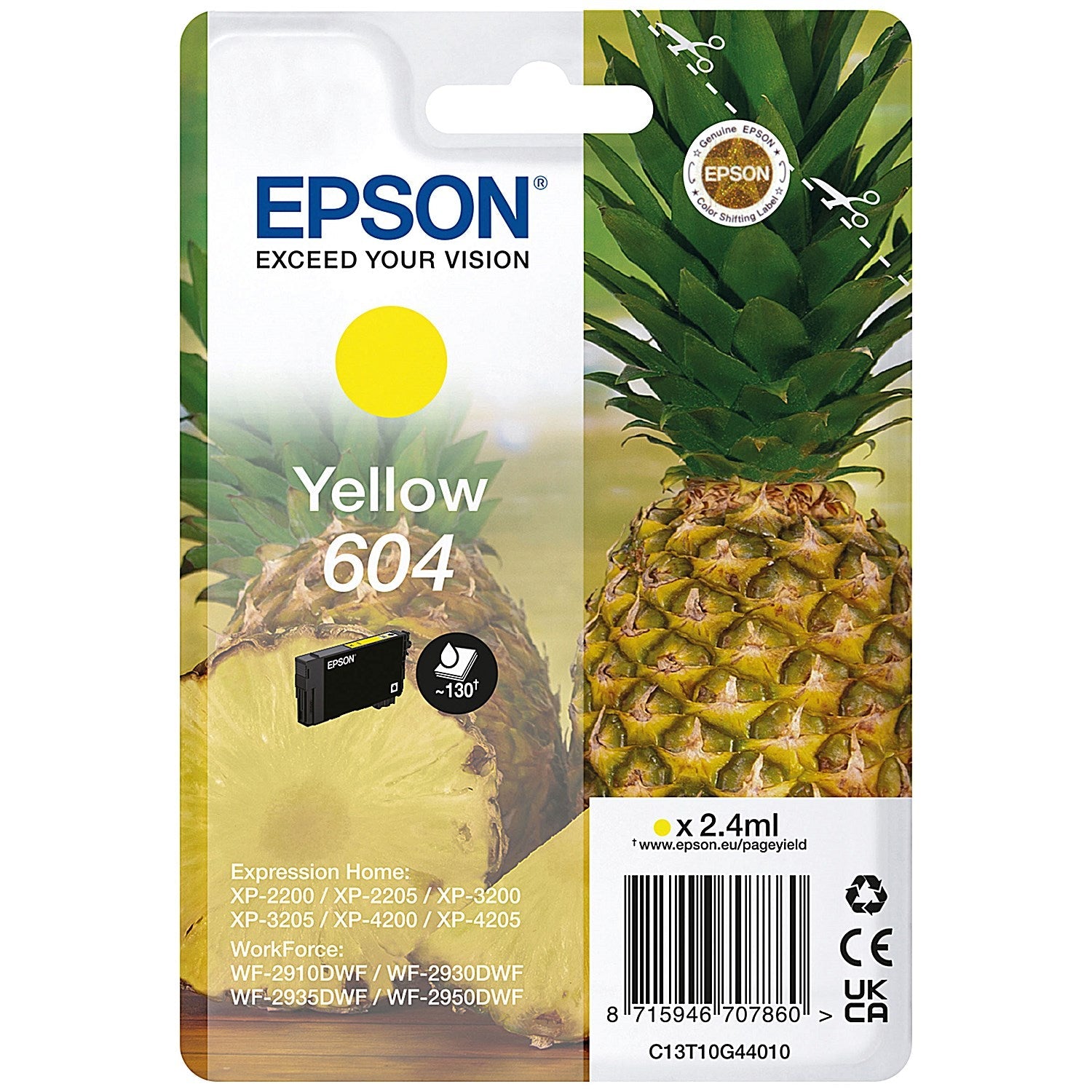 Epson 604 Pineapple Ink Cartridge Yellow C13T10G44010 Easy2Order : EP70786