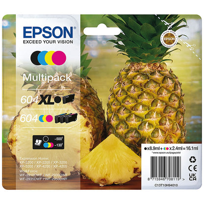 Epson 604XL/604 Pineapple Ink Cartridge High Yield CMYK Multipack C13T10H94010